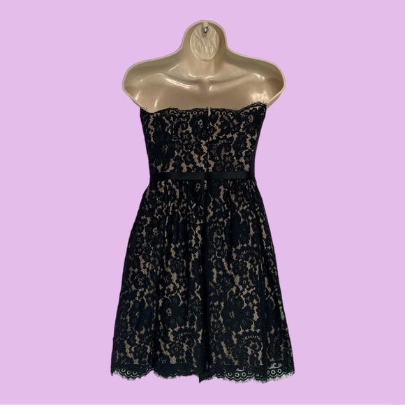 Liberated & Free Chantilly Lace Strapless Party Prom Dress Black Size 2 - Picture 4 of 10